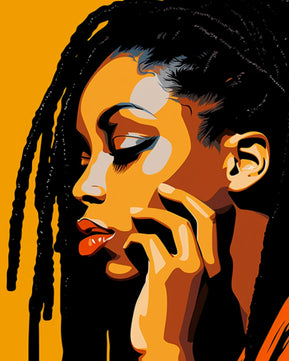 Black Girl with Dreadlocks Paint by Number Kits Canvas Acrylic Paint DIY Oil Painting for Kids, Students, Adults Beginner with Brushes and Acrylic African American Woman 16x20 Inch (DIY Frame)