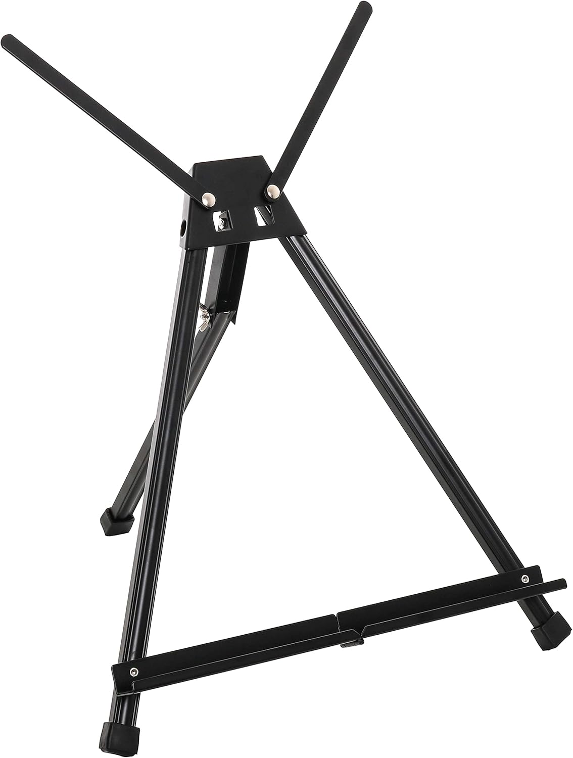 U.S. Art Supply 15" to 21" High Adjustable Black Aluminum Tabletop Display Easel with Extension Arm Wings - Portable Artist Tripod Folding Frame Stand - Holds Canvas, Paintings, Books, Photos, Signs